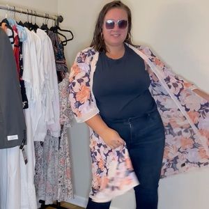 Torrid Light Pink and Blue Duster